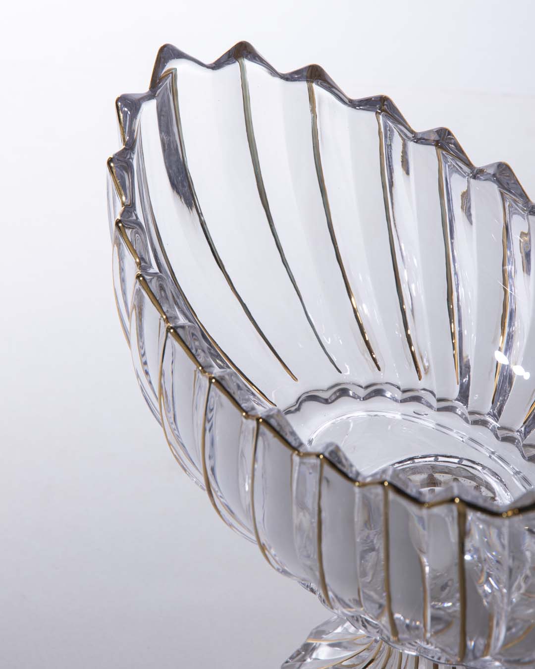 Crystal Glass Lotus Bowl 28cm