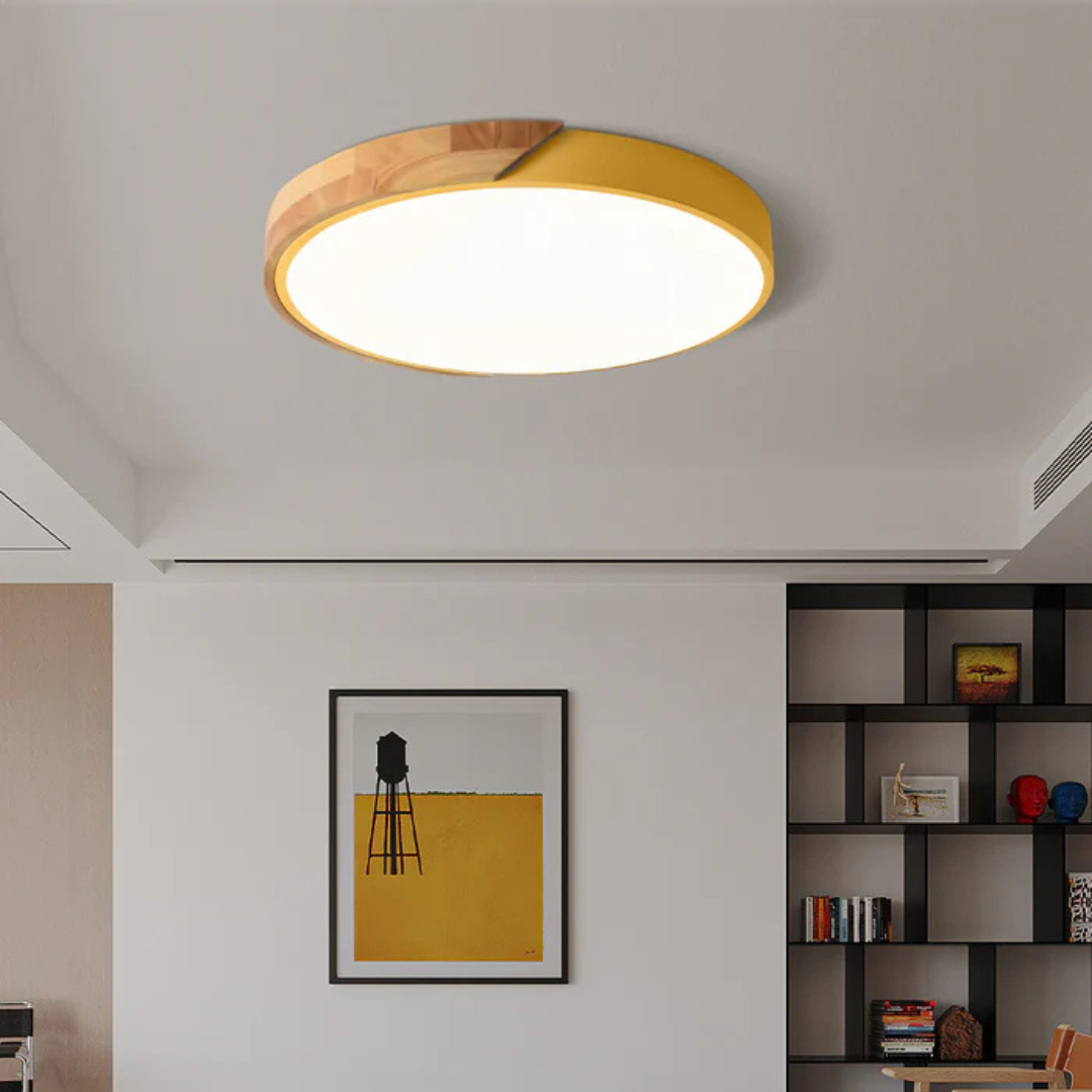 Wood Trim LED Ceiling Light, 23 to 40cm