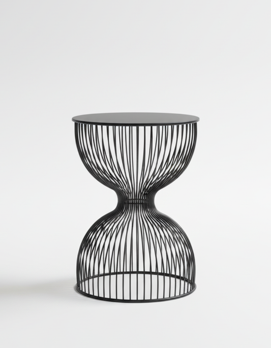 Arka Hourglass Metal Side Table