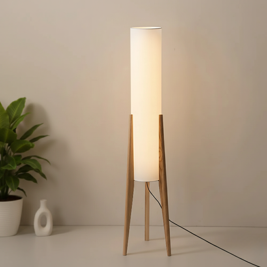 Nordic Walnut Reading Floor Lamp 127cm