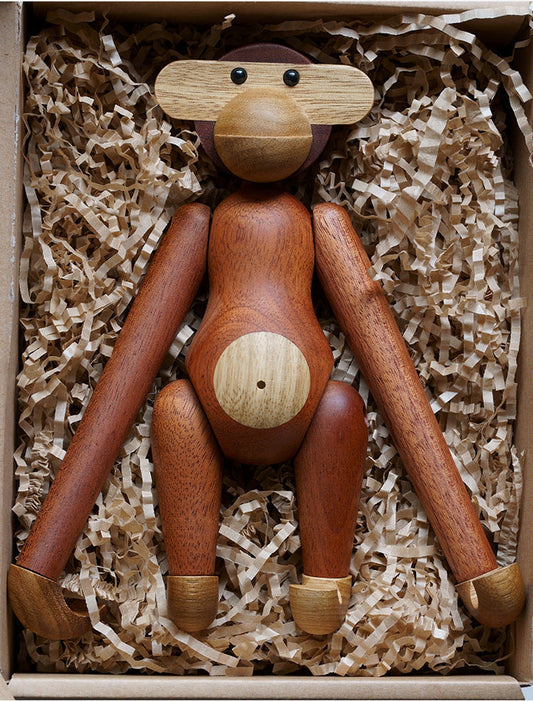 Carved Solid Wood Monkey Ornament