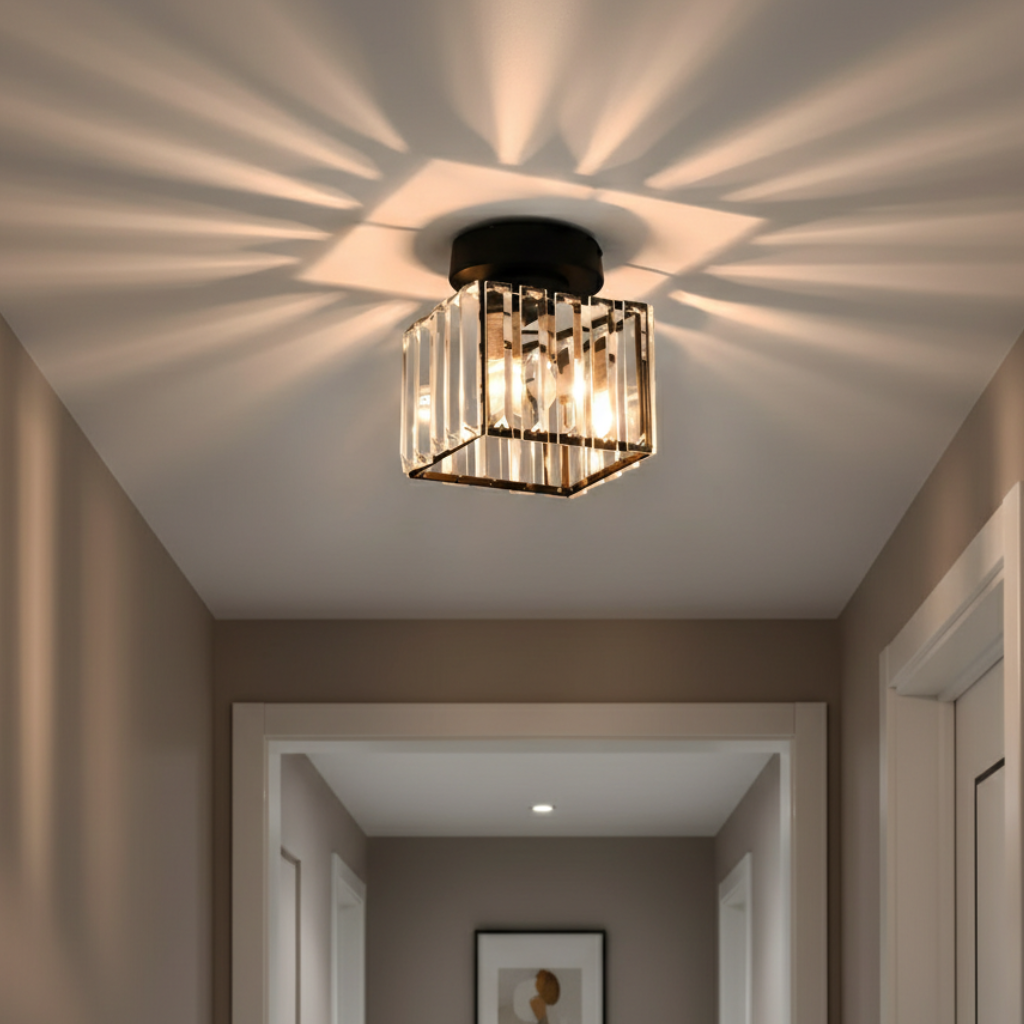 Crystal Drum Hallway Ceiling Light
