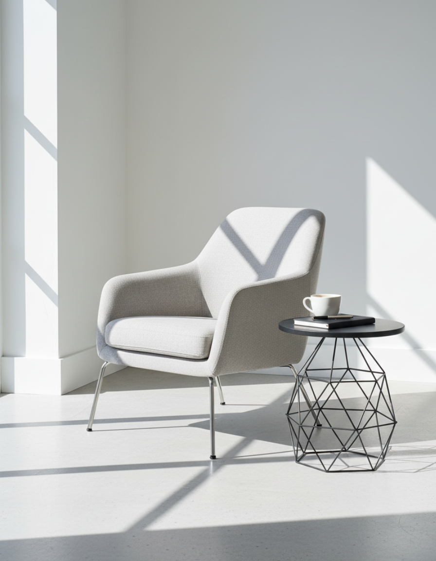 Linea Black Iron Side Table 40cm