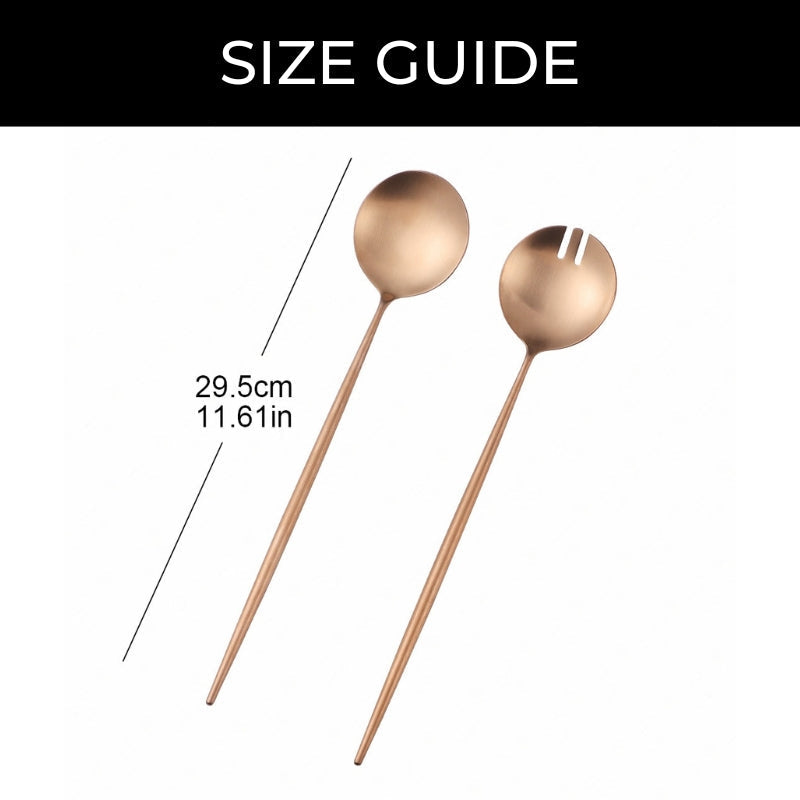 Rose Gold Steel Salad Servers 29.5cm