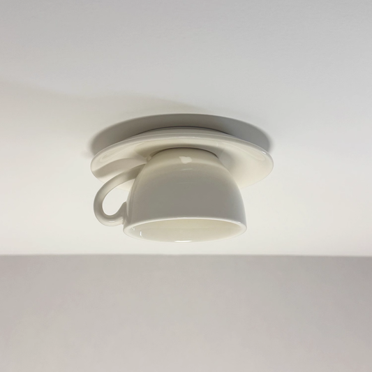 Kupa White Ceramic Teacup Ceiling Light