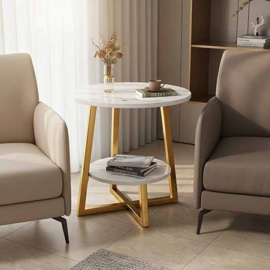 Two-Tier Metal Side Table 40cm