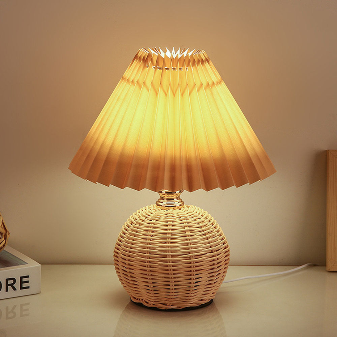 Pleated Shade USB Table Lamp