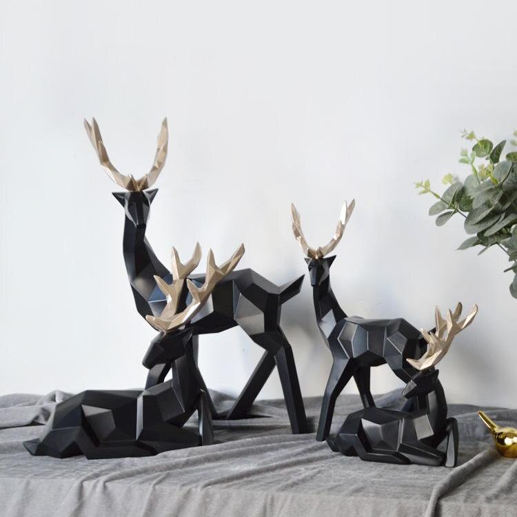 Abstract Deer Sculpture Pair