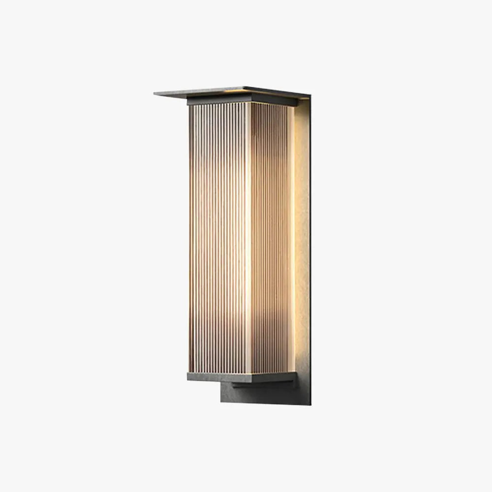 Angled view of the Rekta showing the ribbed acrylic diffuser and black metal hood