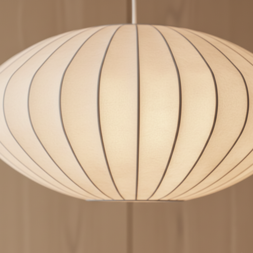 Japandi Knitted Silk Pendant Light