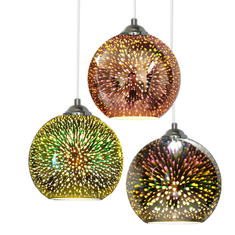 Firework Glass Dome Pendant Light