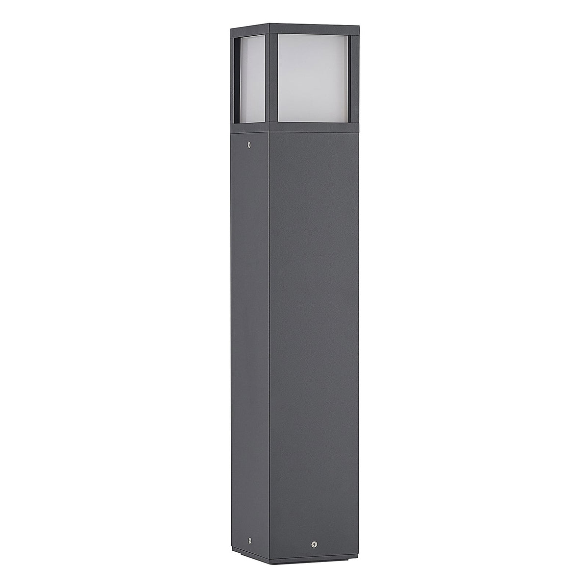Dewa path post light shown with the supplied ground fixing bolts, mounting plate and cable connector