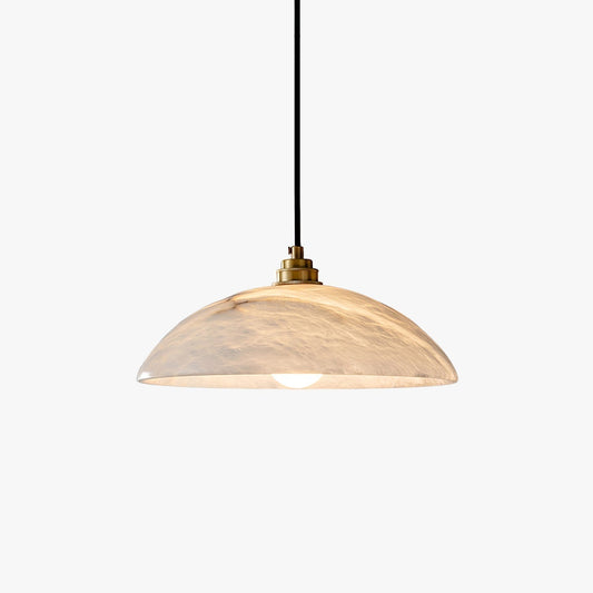 Delo Alabaster Dome Pendant Light
