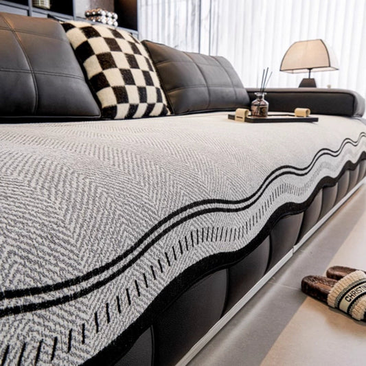 Wave Print Non Slip Sofa Cover