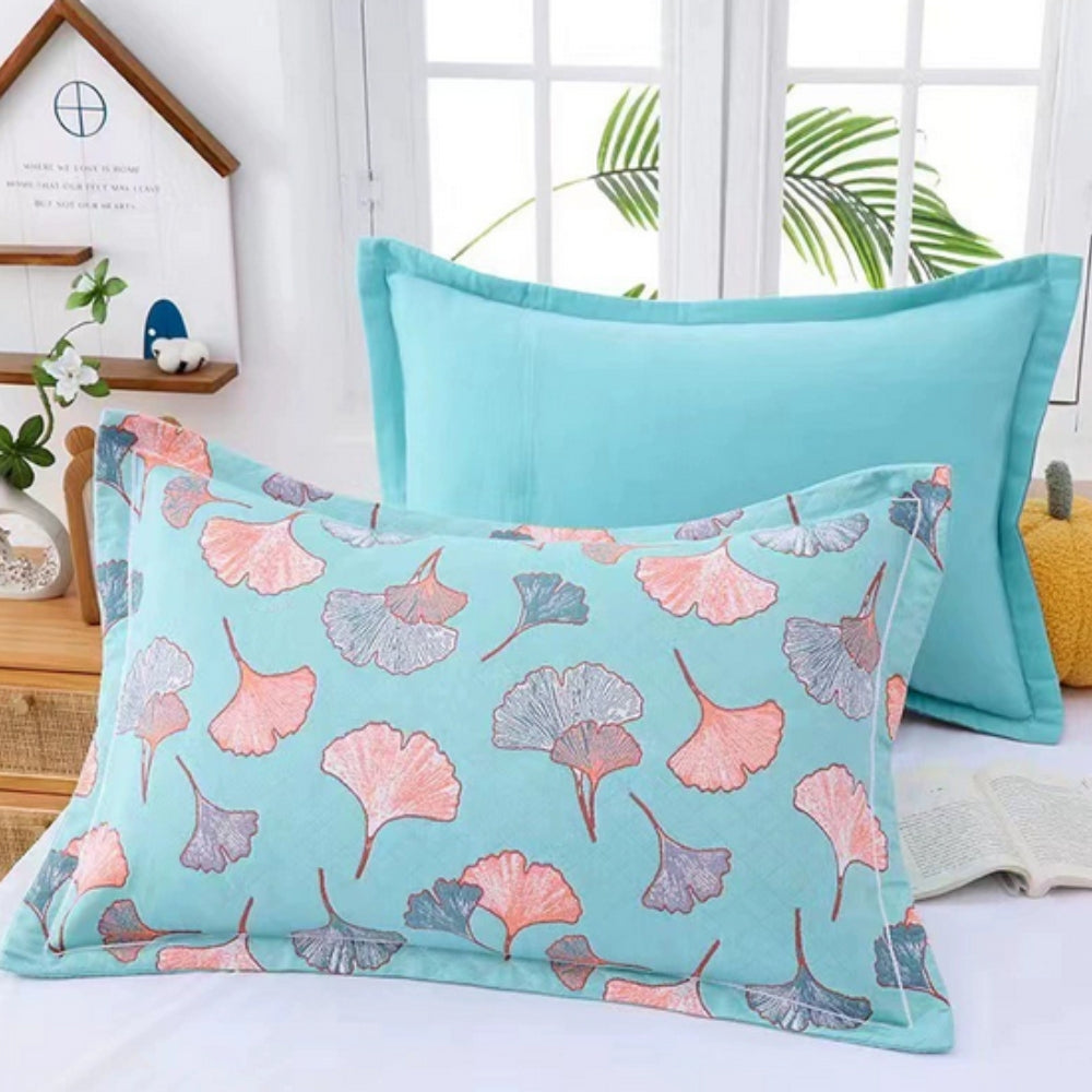 Floral Print Cotton Pillowcase Pair