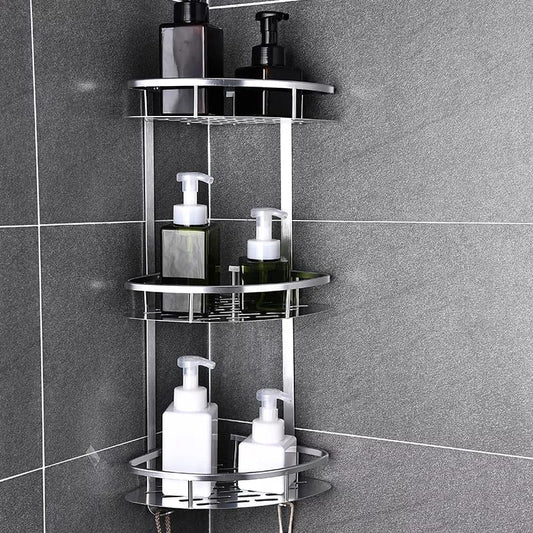 Three-Tier Aluminium Bathroom Corner Shelf