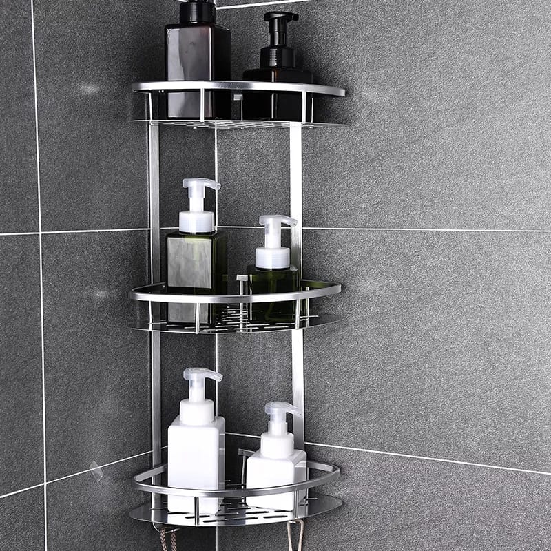 Three-Tier Aluminium Bathroom Corner Shelf