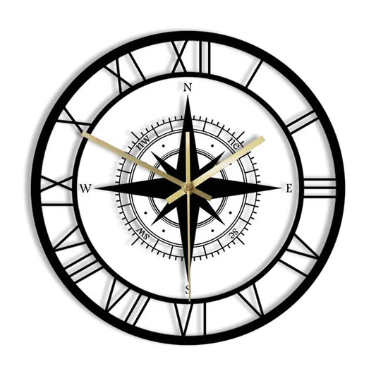 Nautical Compass Wall Clock