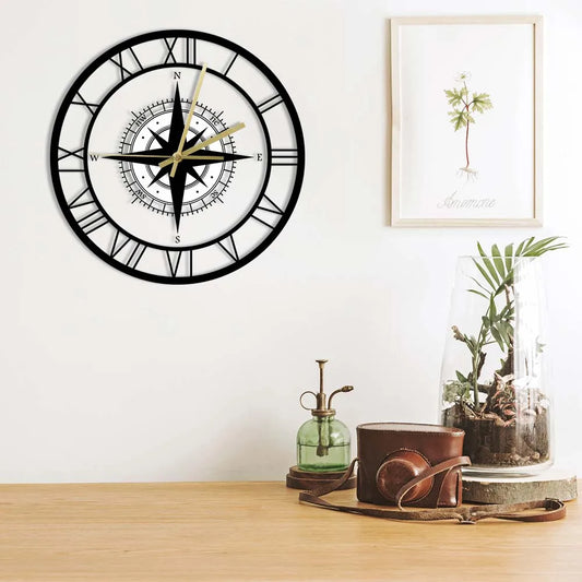 Nautical Compass Wall Clock