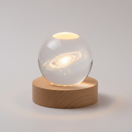AstroGlobe Engraved Glass Table Lamp