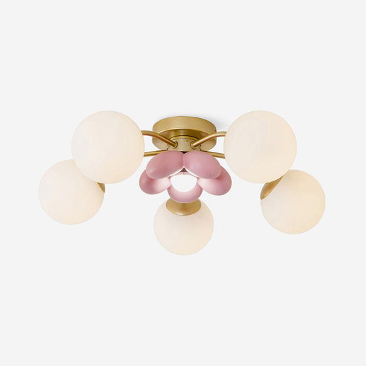 Peona Pink Petal Flush Ceiling Light