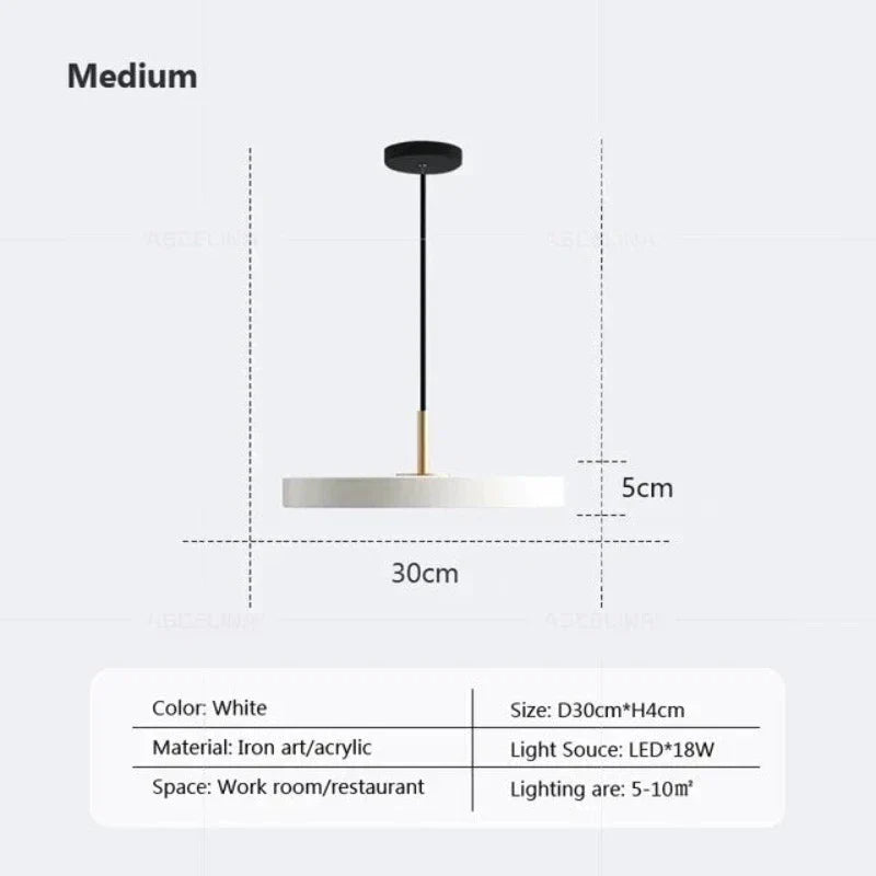 Slim Disc LED Pendant Light