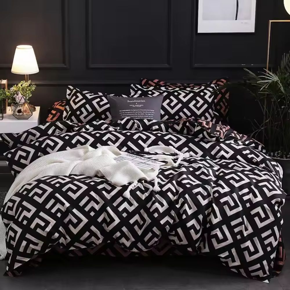 Noir Maze Duvet Cover Set
