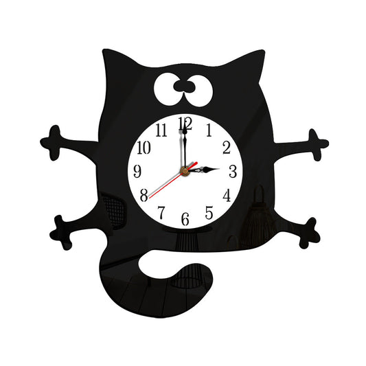 Cat Silhouette Silent Wall Clock, 28cm