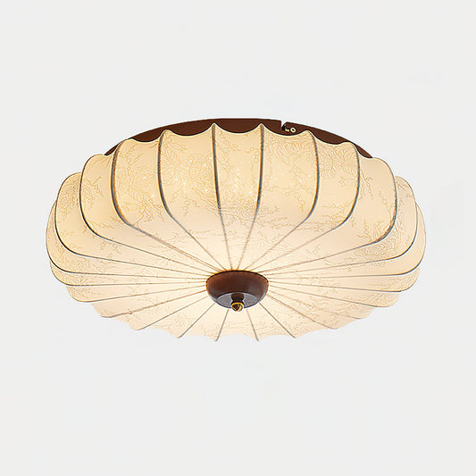 Larso Pleated Fabric Flush Ceiling Light