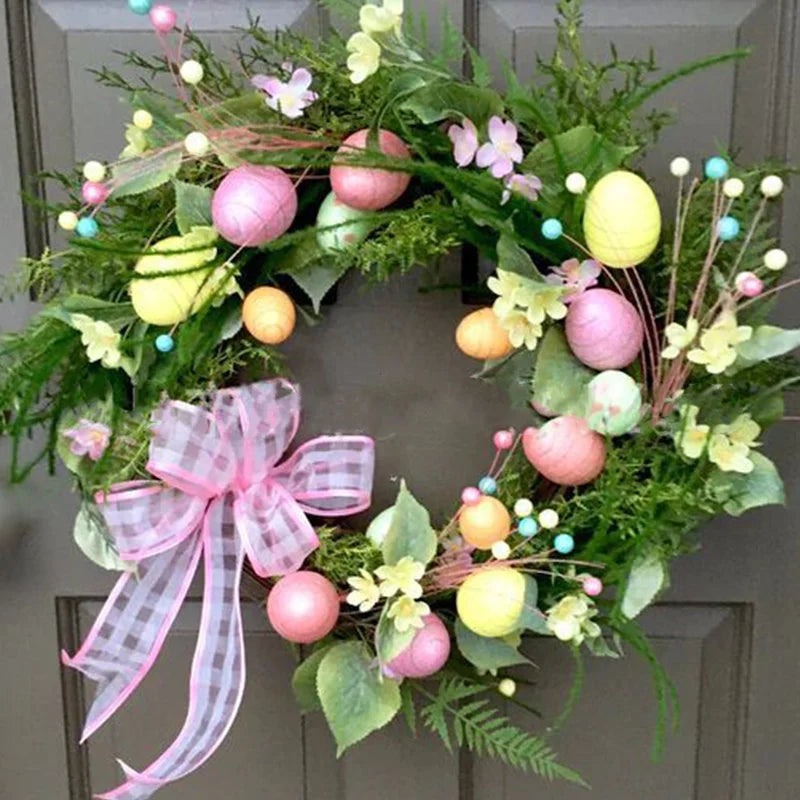 Ribbon and Egg Spring Wreath
