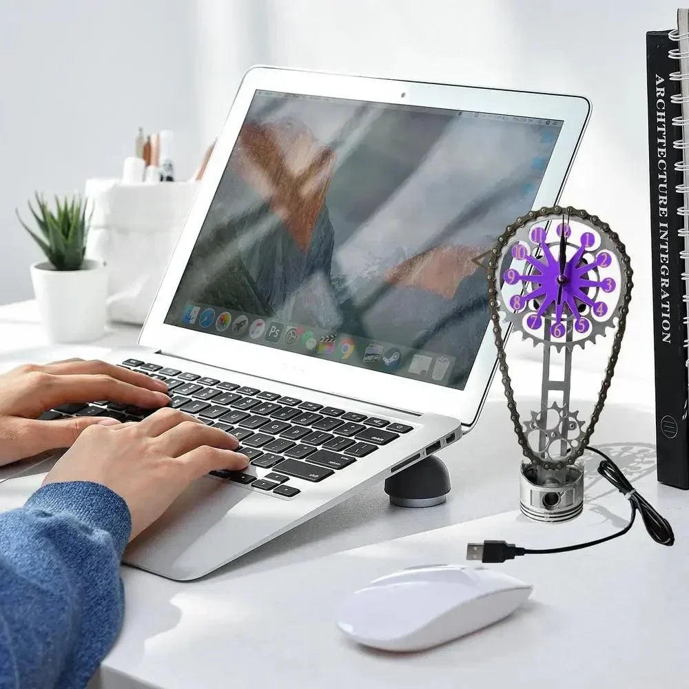 Rotating Gear Desk Clock