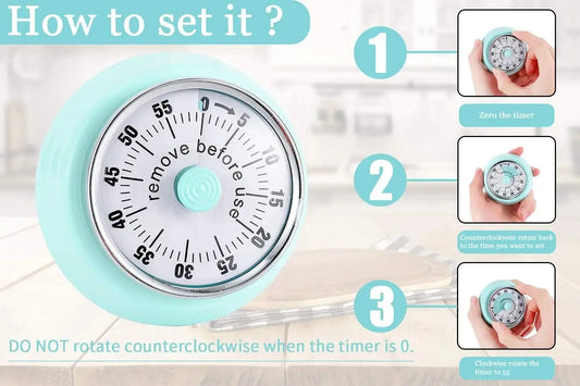 Magnetic 60 Minute Kitchen Timer