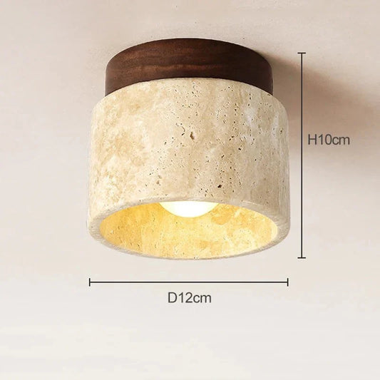 Marble and Wood Ceiling Light 12cm