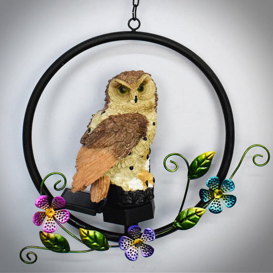 Owl Solar Hanging Garden Light