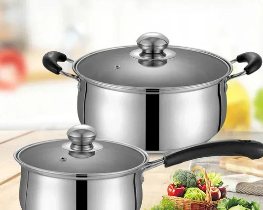 Three Piece Stainless Steel Pan Set