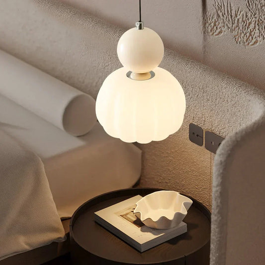 Ribbed Glass Gourd Pendant Light