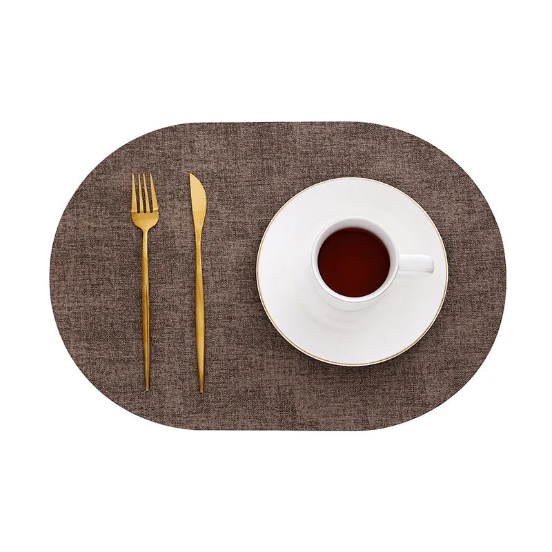 Oval Faux Leather Placemats, Set of 4 or 6