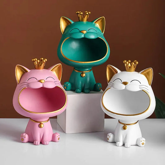 Crowned Cat Key Tray Ornament