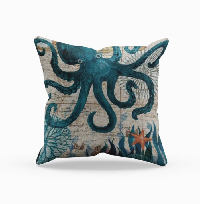 Sea Life Linen Cushion Covers