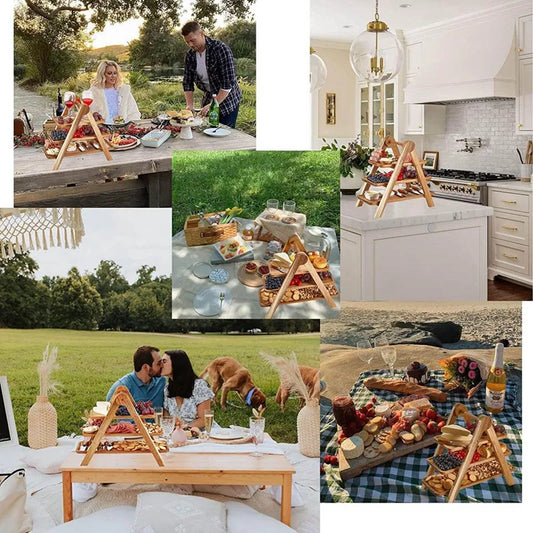Tiered Wooden Serving Stand