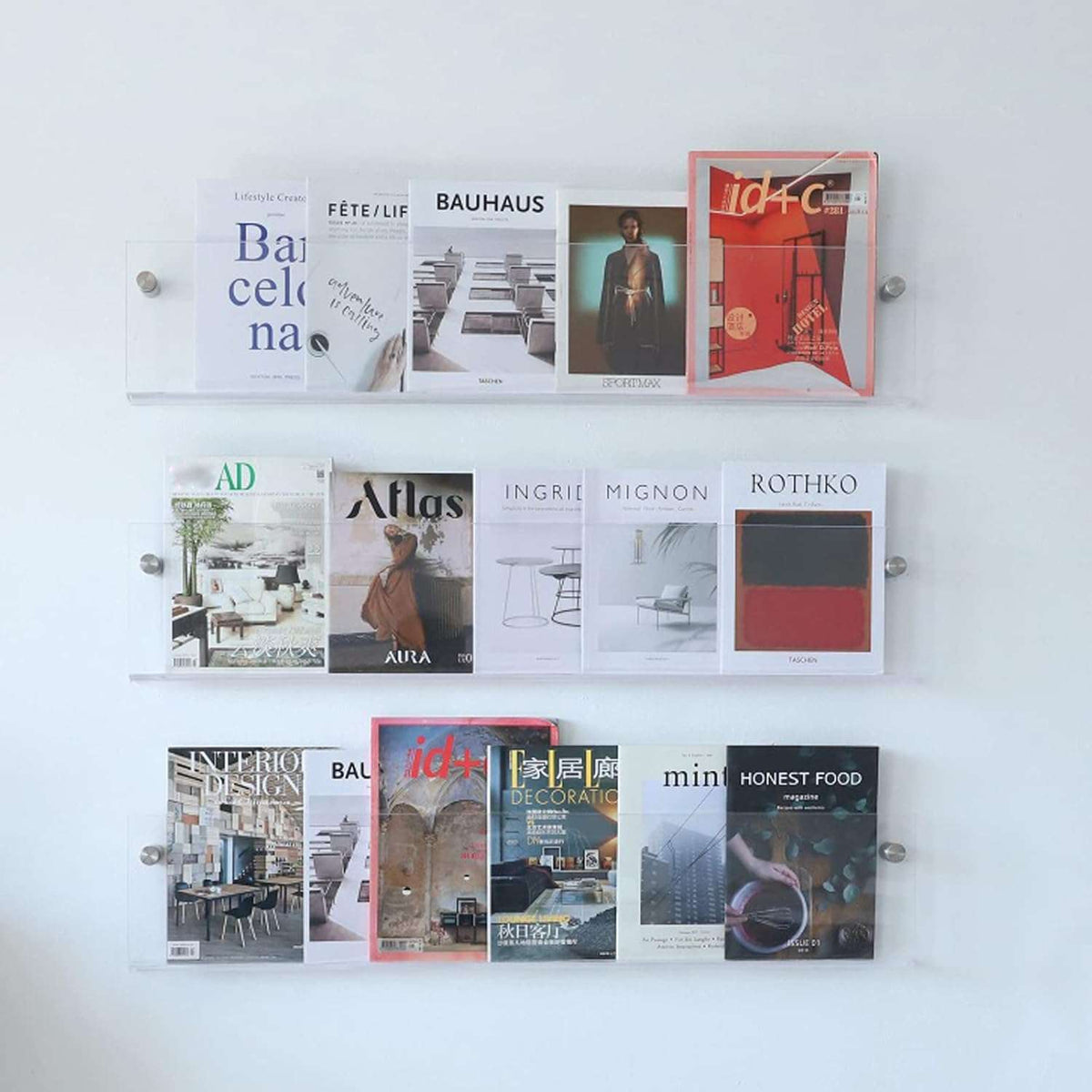 Acrylic Floating Magazine Rack
