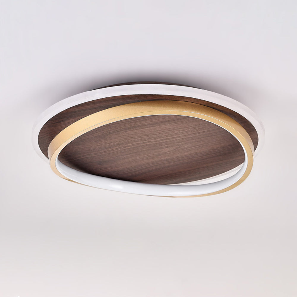 Cirro Walnut Ring Flush Mount Ceiling Light