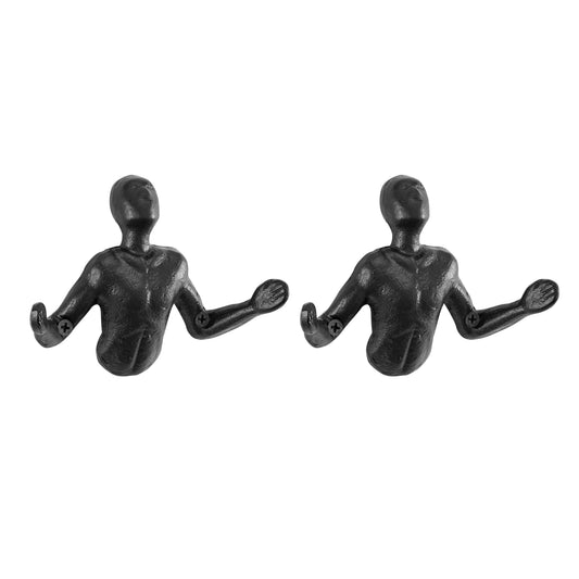 Cast Iron Hand Wall Hooks, Pair