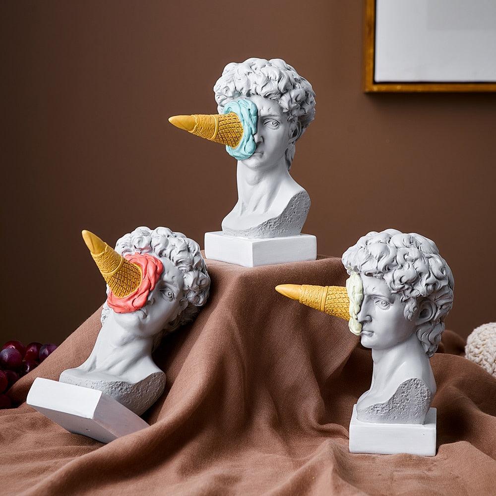 Ice Cream Face Resin Sculpture