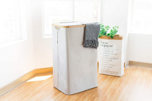 Tall Bamboo Laundry Basket