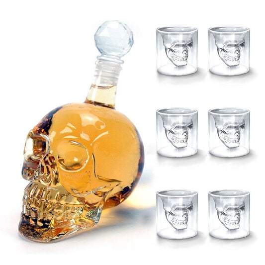 Skull Decanter and Shot Glass Set
