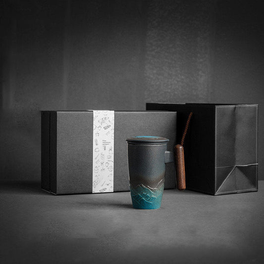 Lidded Ceramic Tea Cup, 380ml