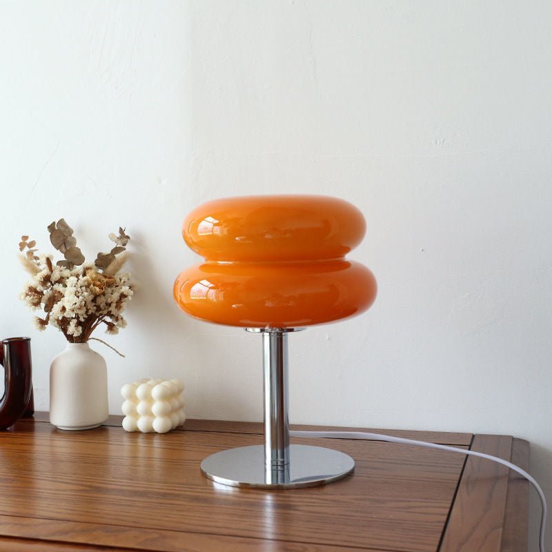 Glass Shade USB Table Lamp 28cm