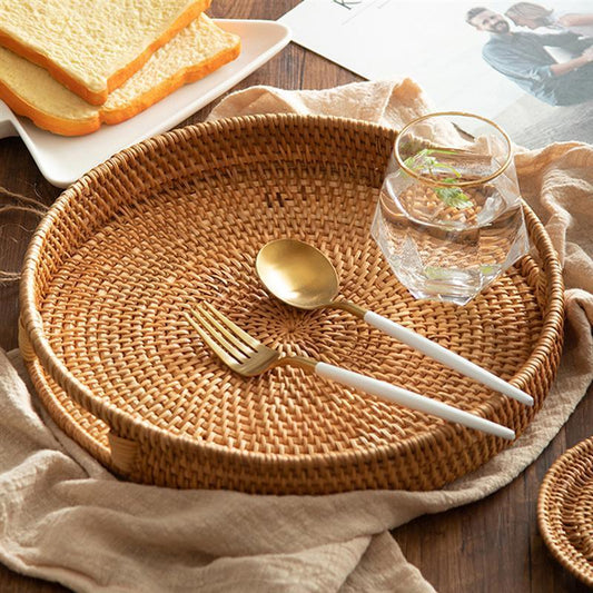 Rattan Serving Tray 35cm