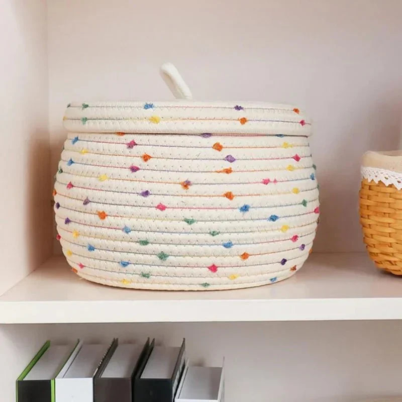 Cotton Rope Storage Basket with Lid